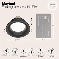 Maytoni Technical Slim Встраиваемый светильник цвет: черный DL027-2-01B