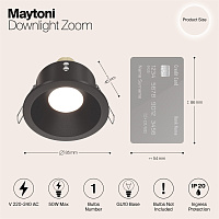 Maytoni Technical Zoom Встраиваемый светильник цвет: черный DL032-2-01B