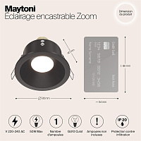 Maytoni Technical Zoom Встраиваемый светильник цвет: черный DL032-2-01B