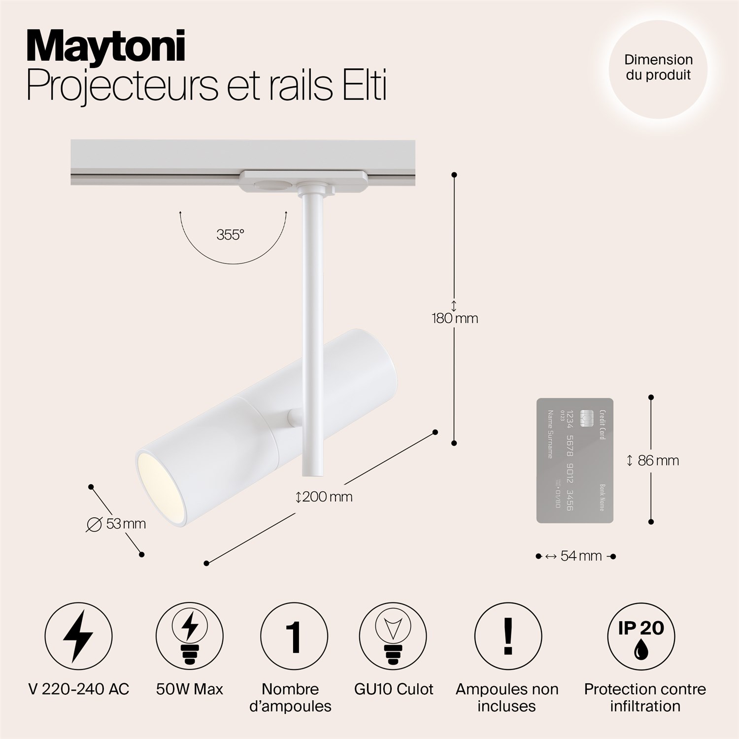 Maytoni Technical Elti Трековый светильник цвет: белый TR005-1-GU10-W