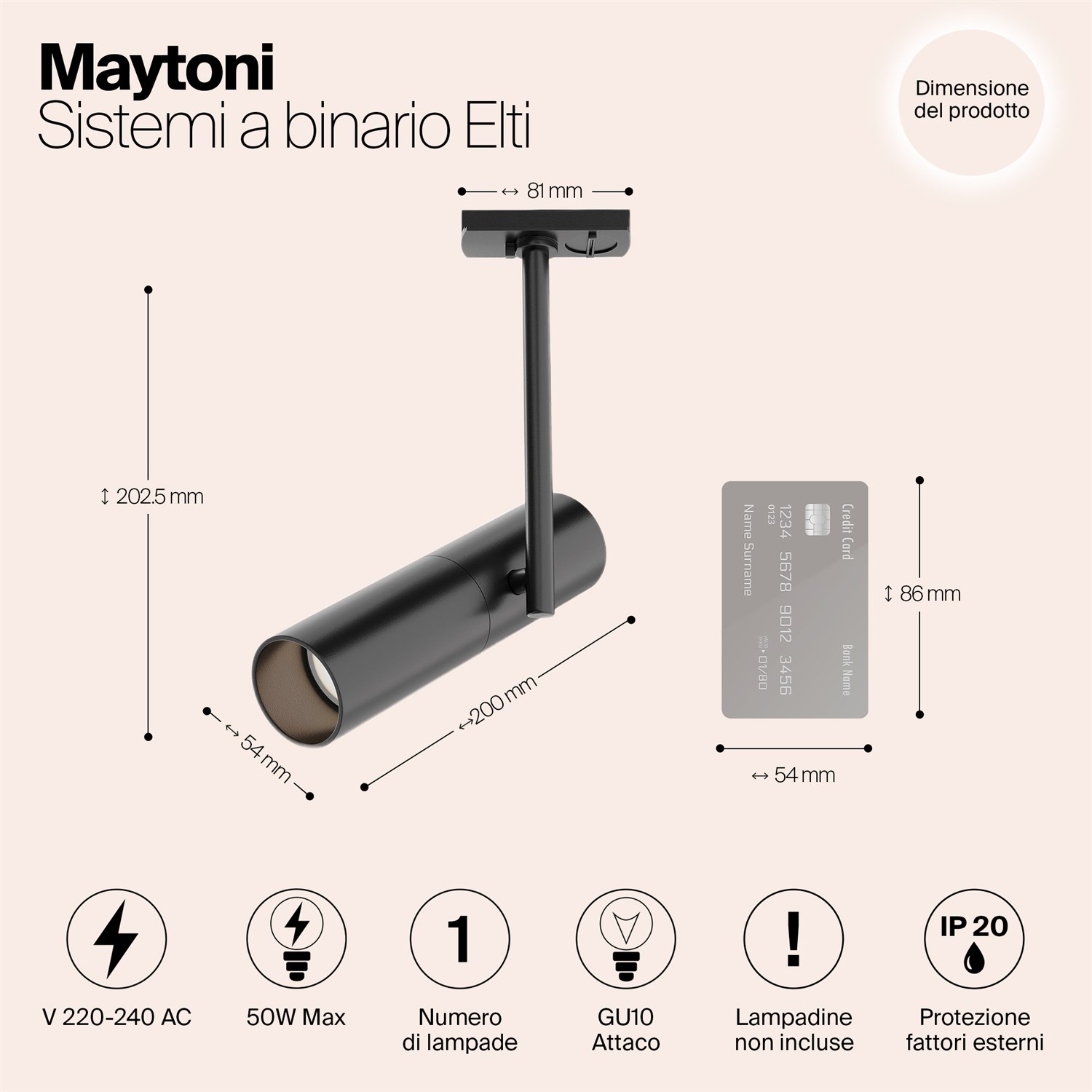 Maytoni Technical Elti Трековый светильник цвет: черный TR005-1-GU10-B