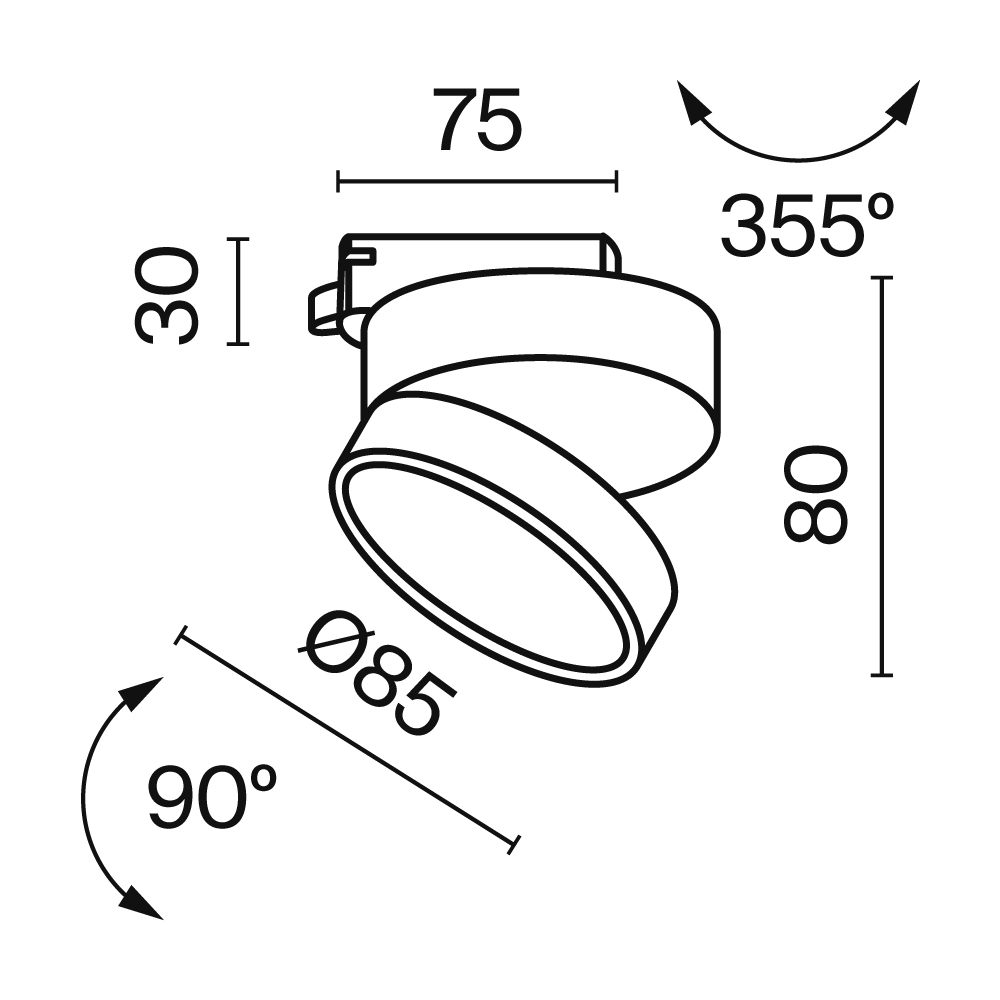 Maytoni Technical ONDA Трековый светильник цвет: белый TR007-1-12W3K-W