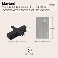 Maytoni Technical Коннектор прямой Unity встраиваемый черный TRA002C-11B
