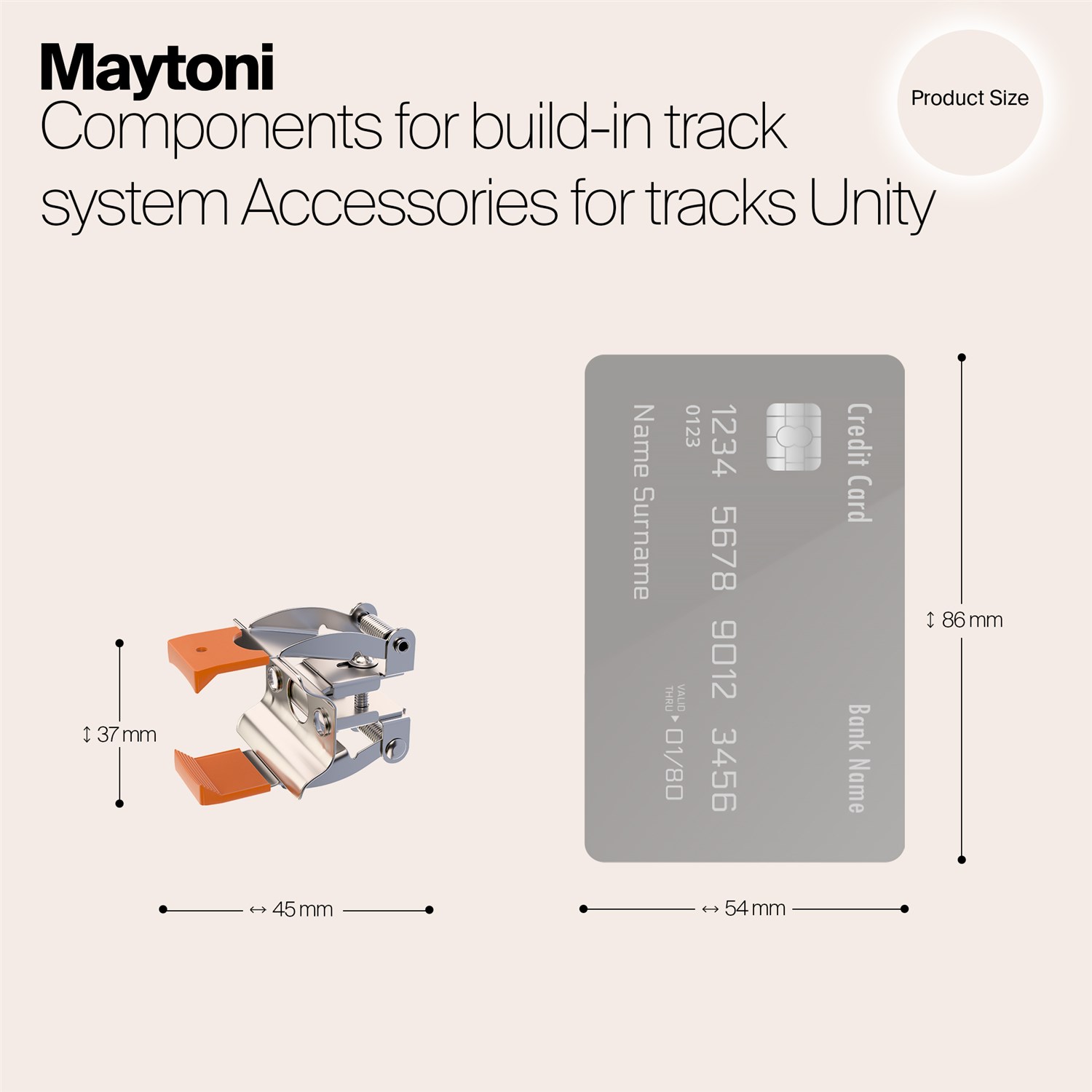 Maytoni Technical Держатель пружинный Unity встраиваемый, серебро TRA002HR-11B