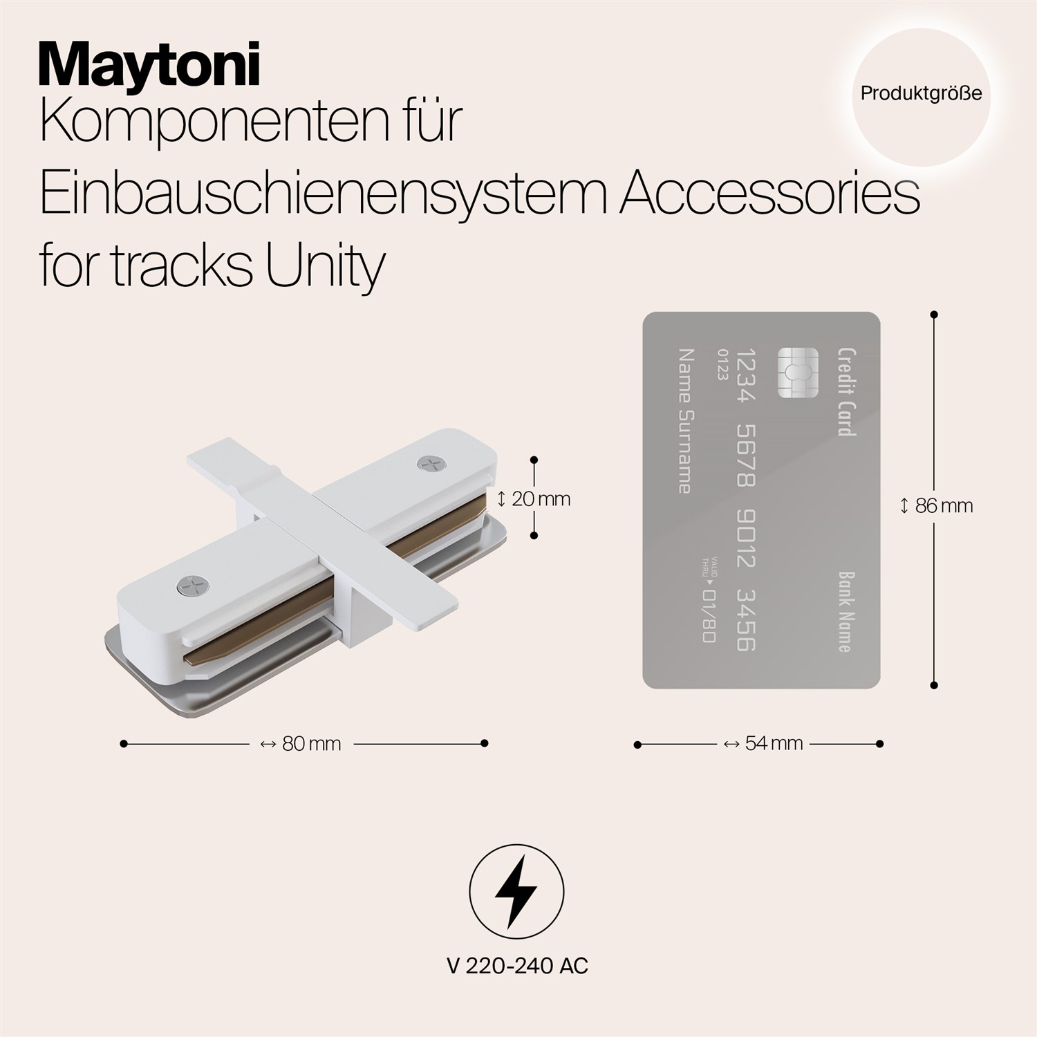 Maytoni Technical Коннектор прямой Unity встраиваемый белый TRA002C-11W