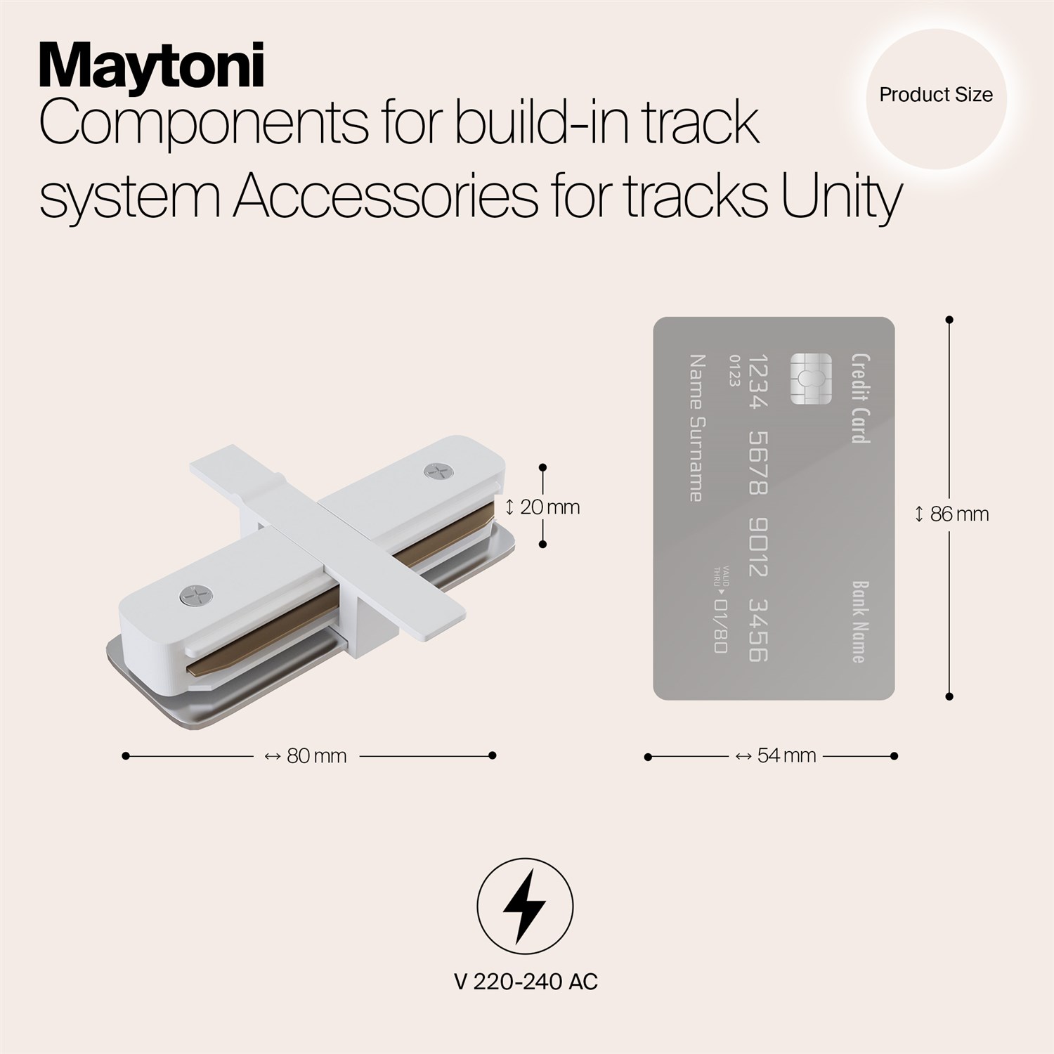 Maytoni Technical Коннектор прямой Unity встраиваемый белый TRA002C-11W