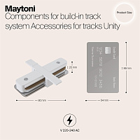 Maytoni Technical Коннектор прямой Unity встраиваемый белый TRA002C-11W