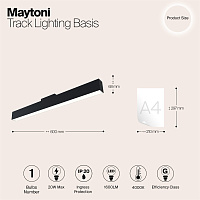 Maytoni Technical Basis Трековый светильник цвет: черный TR012-2-20W4K-B