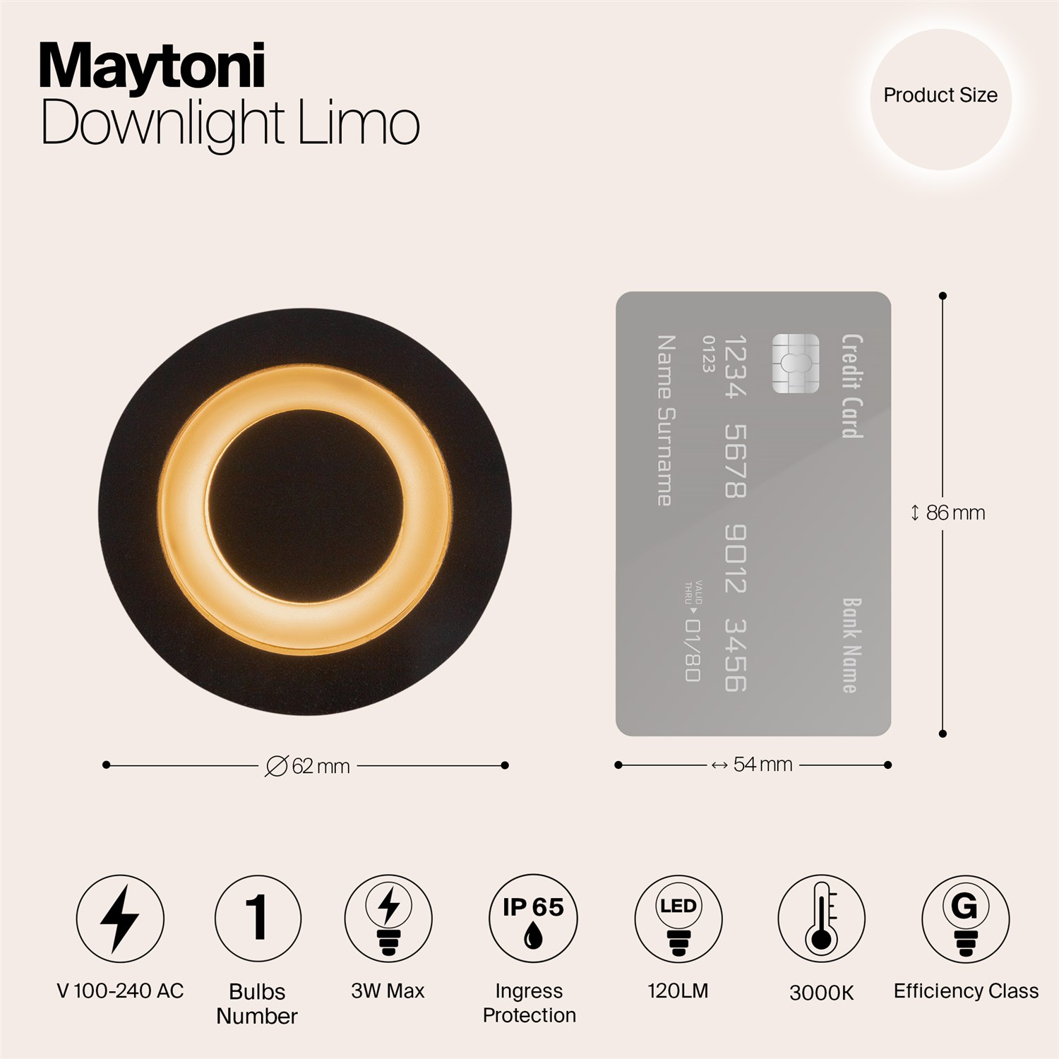 Maytoni Outdoor Limo Встраиваемый светильник цвет: черный O037-L3B3K