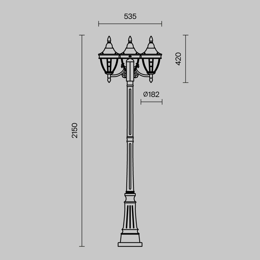 Maytoni Outdoor Rivoli Садово-парковый светильник цвет: черный O026FL-03B