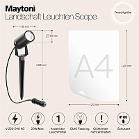 Maytoni Outdoor Scope Ландшафтный светильник цвет: черный O025FL-01B
