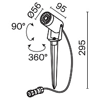 Maytoni Outdoor Scope Ландшафтный светильник цвет: черный O025FL-01B
